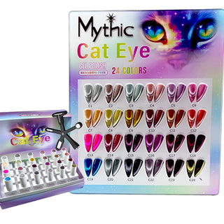Mythic 9D Collection Cat Eye Gel Polish Set – 24 Colors + 1 Tip + 1 Magnet 6in1