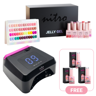 Bundle Jelly Gel 24 Colors + LuxCore UV/LED Curing Lamp FREE Nitro Platinum Cat Eye Gel