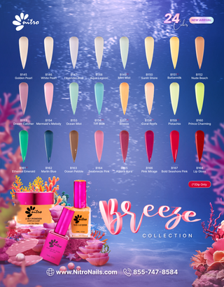 Breeze Collection 4-in-1 Acrylic/Dipping Powder, Gel, & Lacquer (24 Colors) * FREE GIFTS *