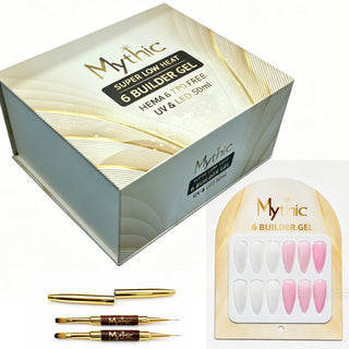 Mythic Builder Gel Collection Set – 6 colors + 2 Dual Brushes
