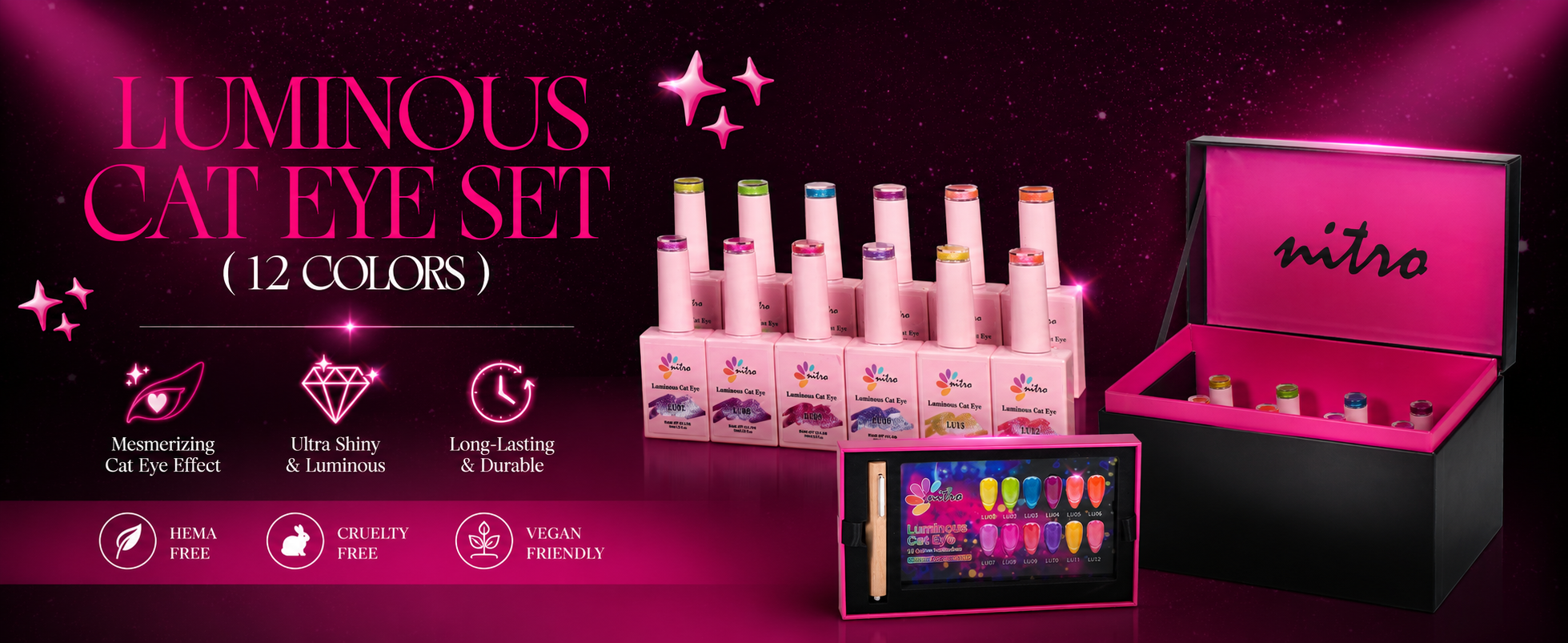 Nitro Luminous Cat Eye Gel – Magnetic Glow in the Dark Gel Polish enhanced brand content image 1