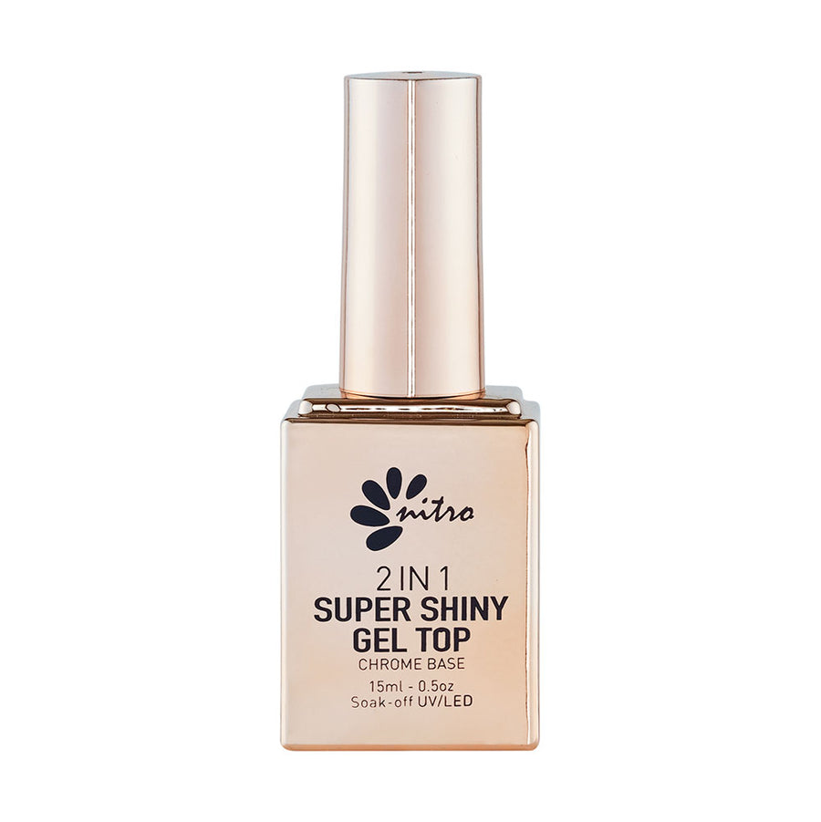 Super Shiny Non-Cleanse Gel Top Chrome Base 0.5oz