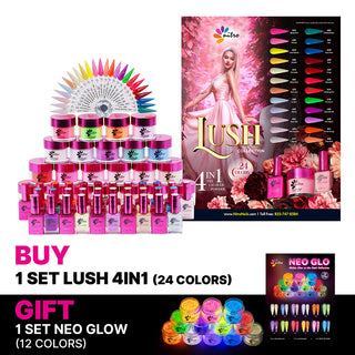 BUY Lush 4-in-1 Acrylic/Dip Powder, Gel, & Lacquer (24 Colors) GET Neo Glo Powder (12 Colors)