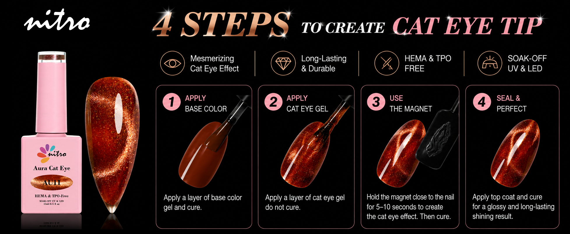 Aura Collection Cat Eye Gel Polish Set – 12 Colors enhanced brand content image 3