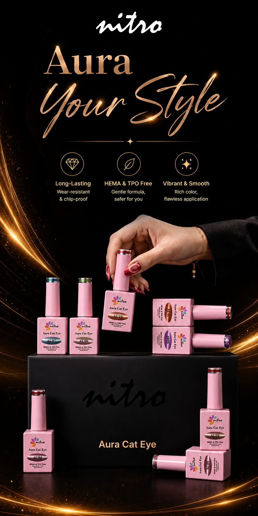 Aura Collection Cat Eye Gel Polish Set – 12 Colors mobile enhanced brand content image 1