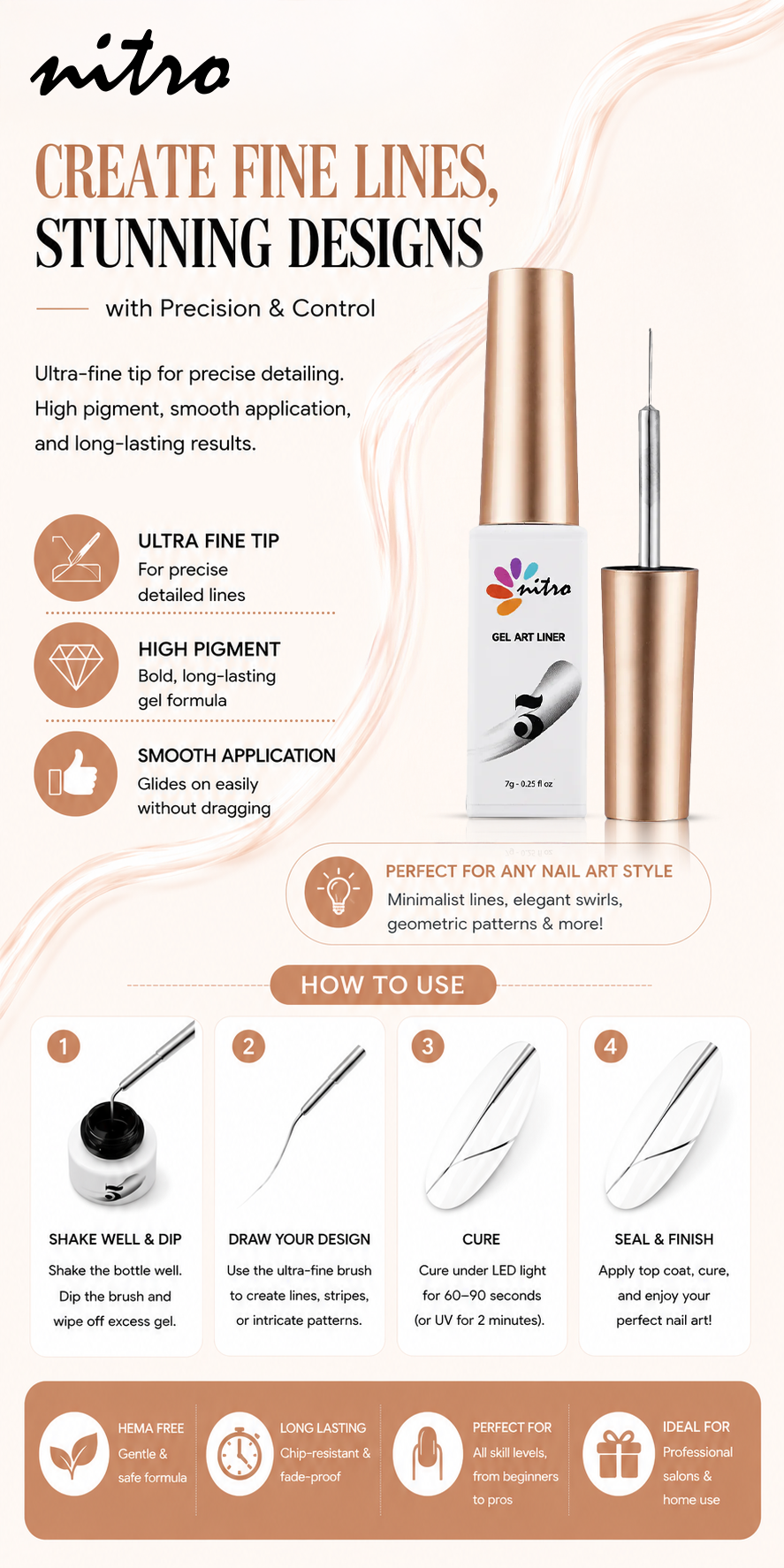 Gel Art Liner Silver Metallic - 8 ml mobile enhanced brand content image 2