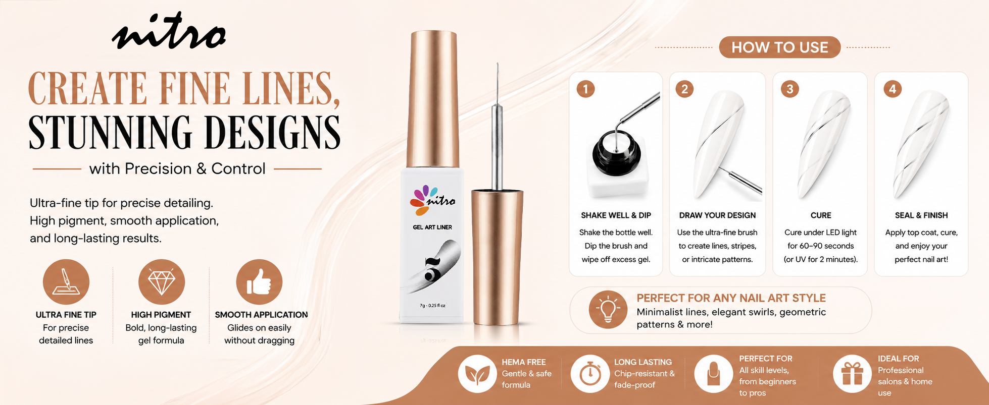 Gel Art Liner Silver Metallic - 8 ml enhanced brand content image 2