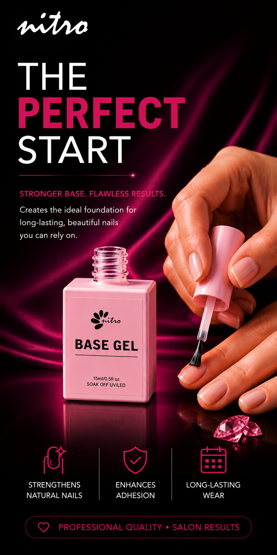 Nitro Base Gel 15ml (Pink Bottle) mobile enhanced brand content image 2