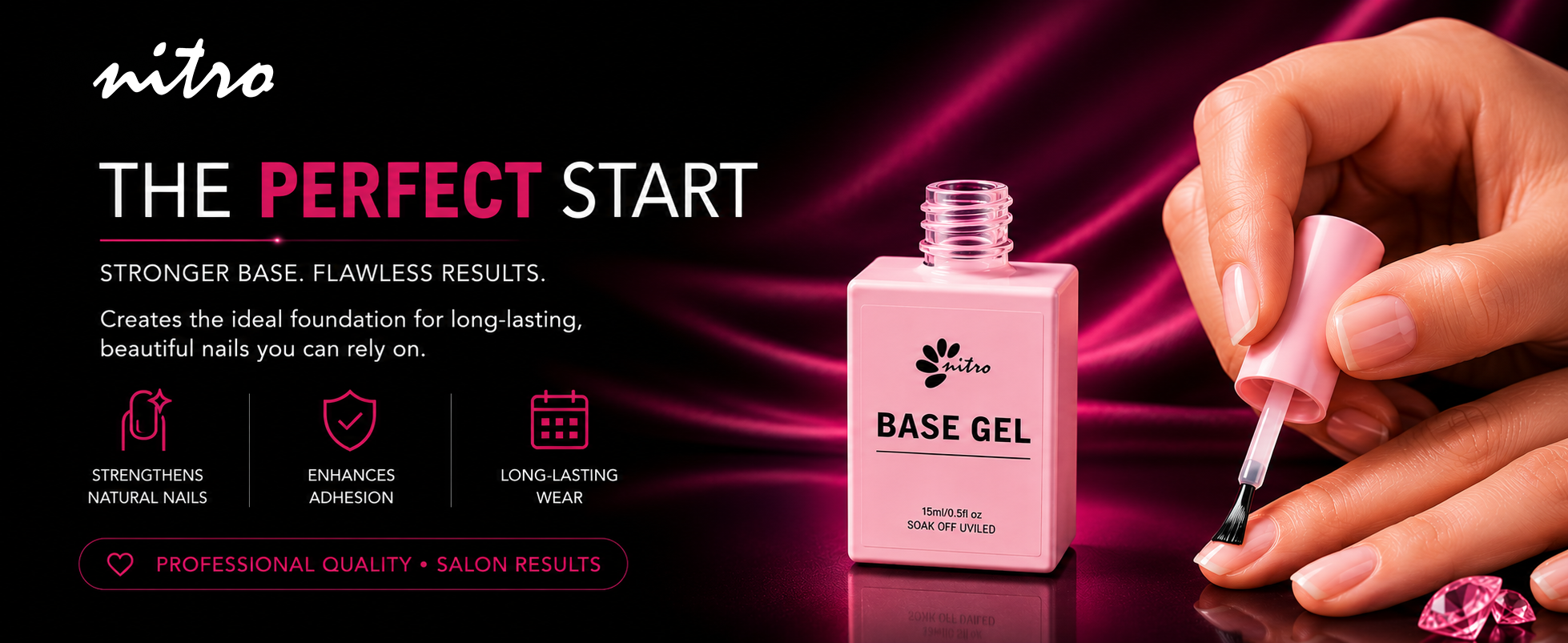 Nitro Base Gel 15ml (Pink Bottle) enhanced brand content image 2