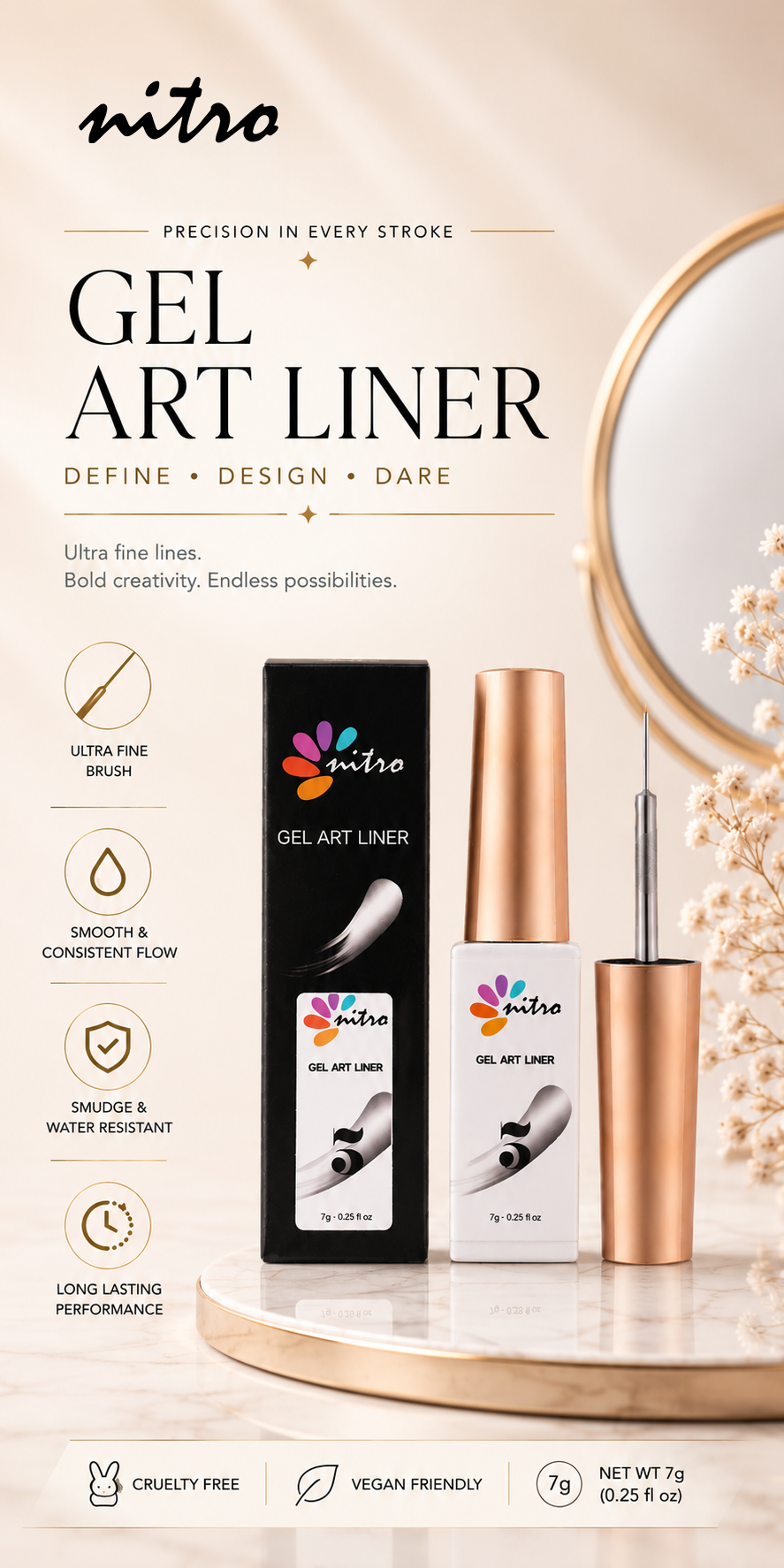 Gel Art Liner Silver Metallic - 8 ml mobile enhanced brand content image 1