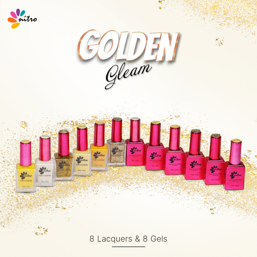Golden Gleam Set - Gel & Lacquer (6 colors)