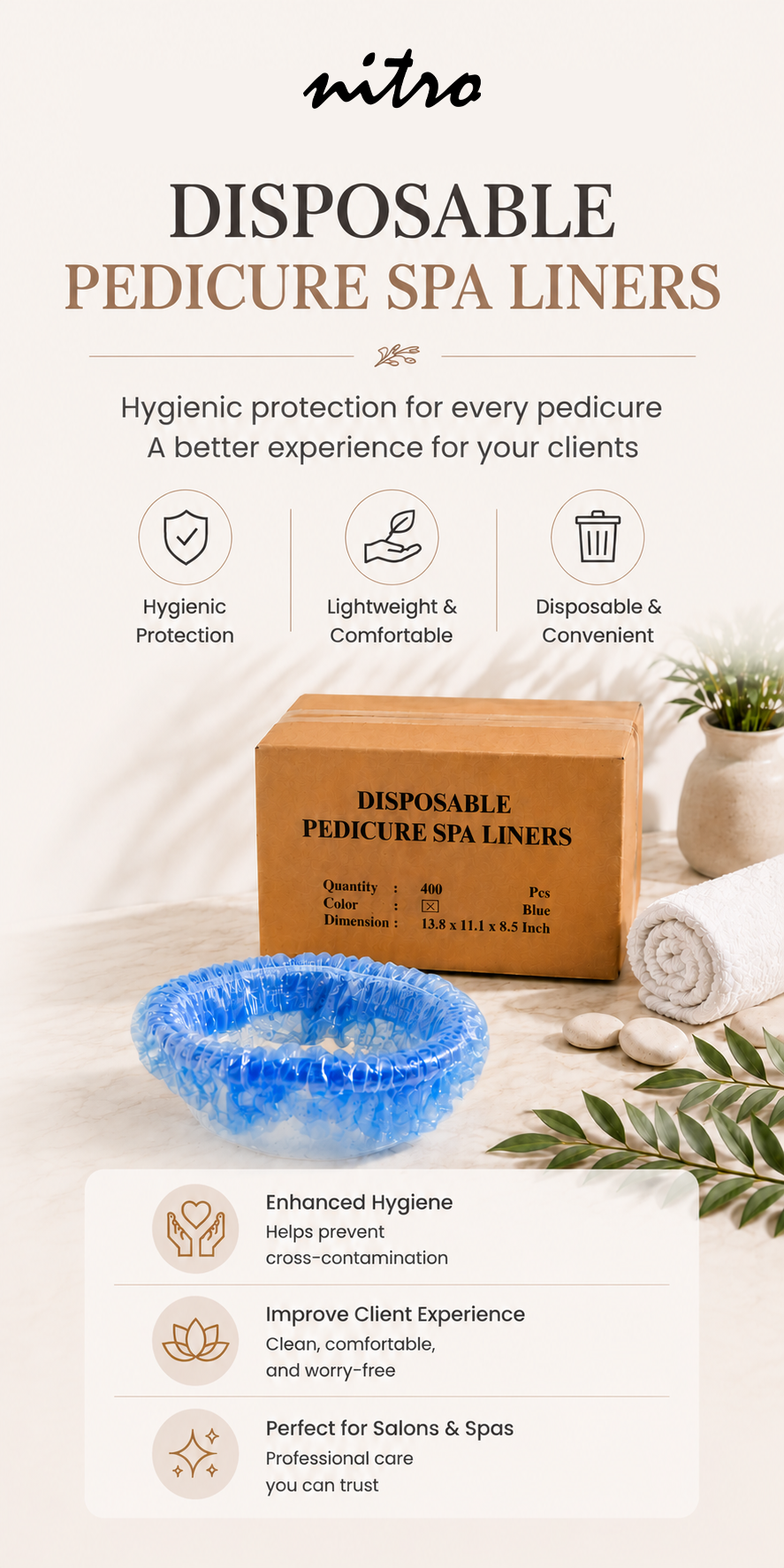 Disposable Spa Liner -  Blue/Clear (400 Pcs./box) mobile enhanced brand content image 2