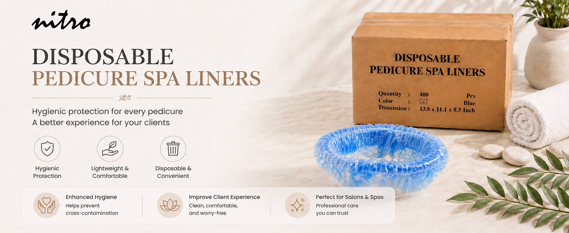 Disposable Spa Liner -  Blue/Clear (400 Pcs./box) enhanced brand content image 2