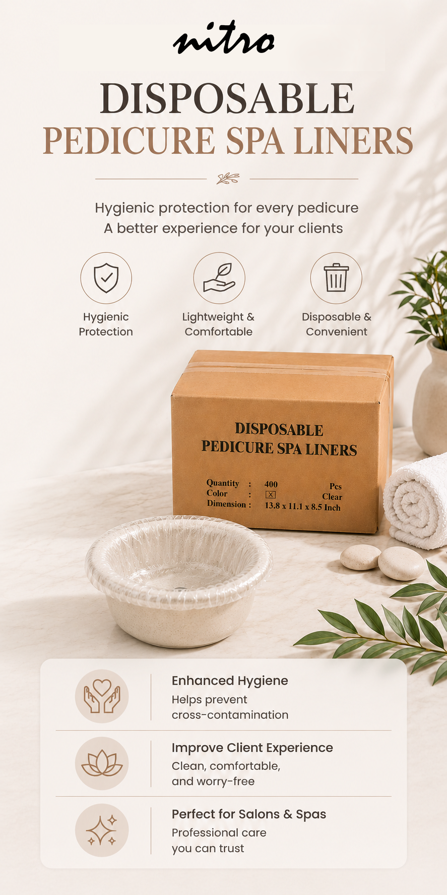 Disposable Spa Liner -  Blue/Clear (400 Pcs./box) mobile enhanced brand content image 1