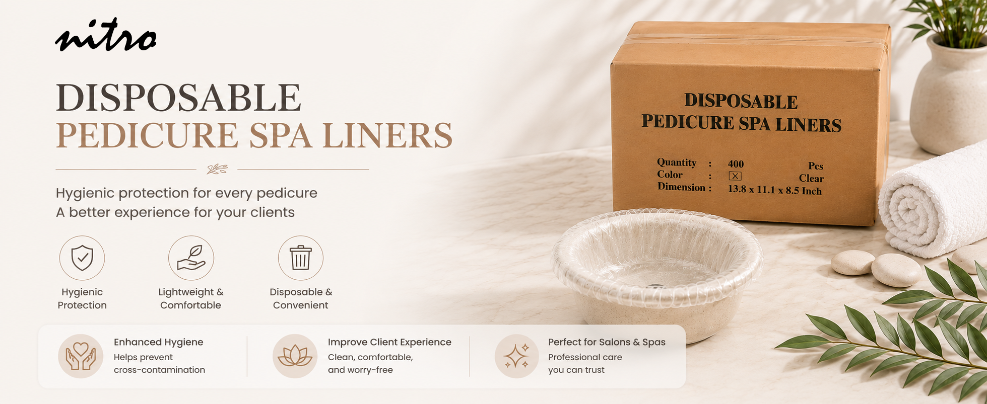 Disposable Spa Liner -  Blue/Clear (400 Pcs./box) enhanced brand content image 1