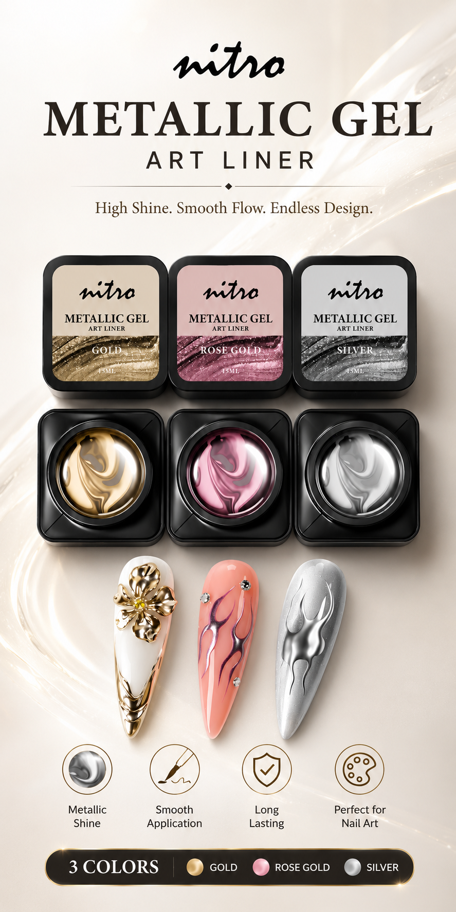 Metallic Gel Art Liner in Jar (15ml) mobile enhanced brand content image 1