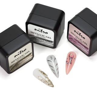 Nitro Metallic Gel Art Liner in jar - Silver - 15ml