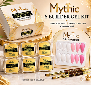 Mythic Builder Gel Collection Set – 6 colors + 2 Dual Brushes