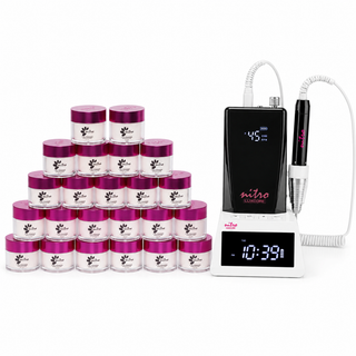 Bundle Naked Powder Collection (24 colors) + Luxcore 45000 RPM Professional E-File Nail Drill