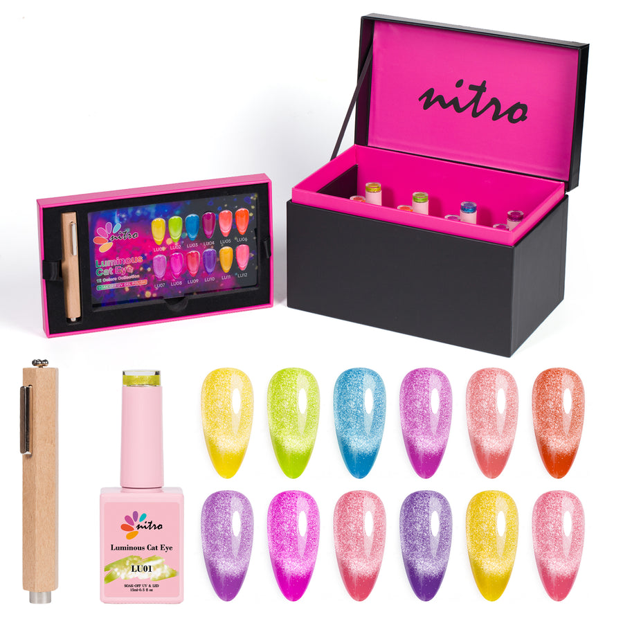 Nitro Luminous Cat Eye Gel (12 Colors) Bundle