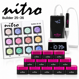 Builder In Jar Bundle Set + LuxCore Nail Drill (12 Colors)