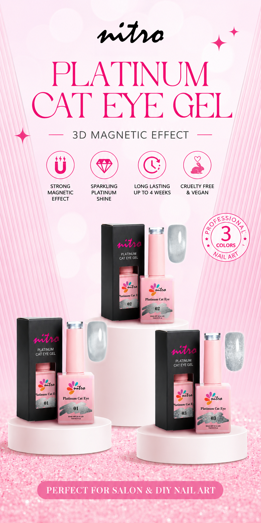 Nitro Platinum Cat Eye Gel 01 (15ml) mobile enhanced brand content image 1