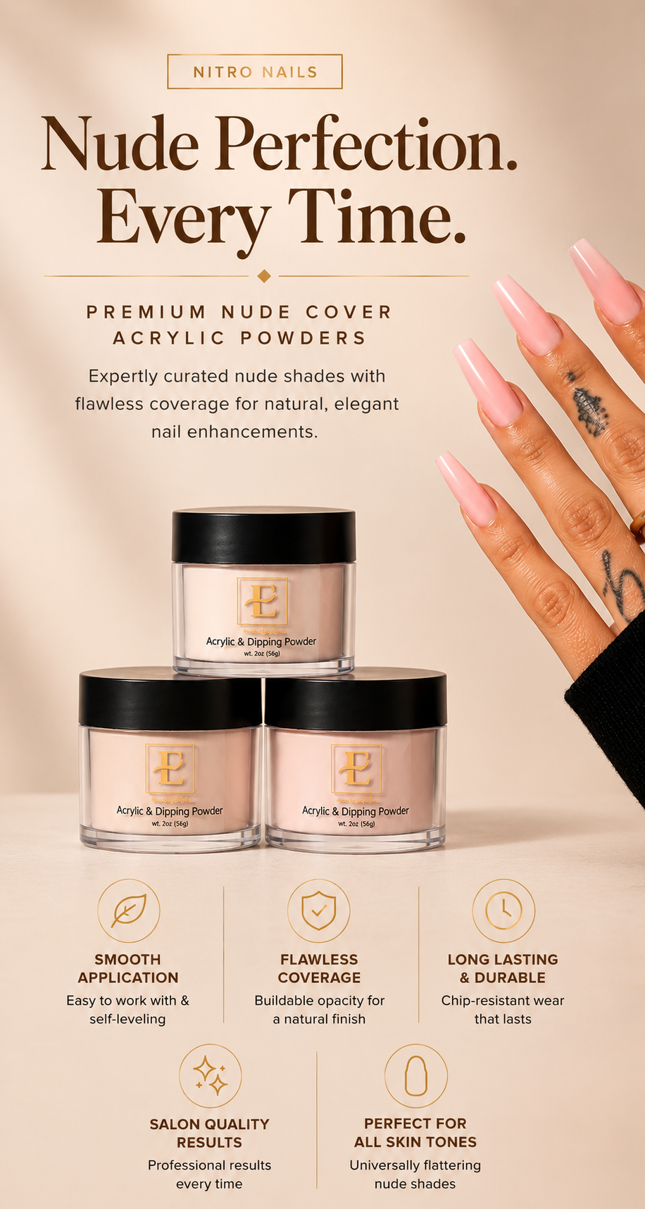 Premium Acrylic Powder 2oz - Nude Collection mobile enhanced brand content image 1