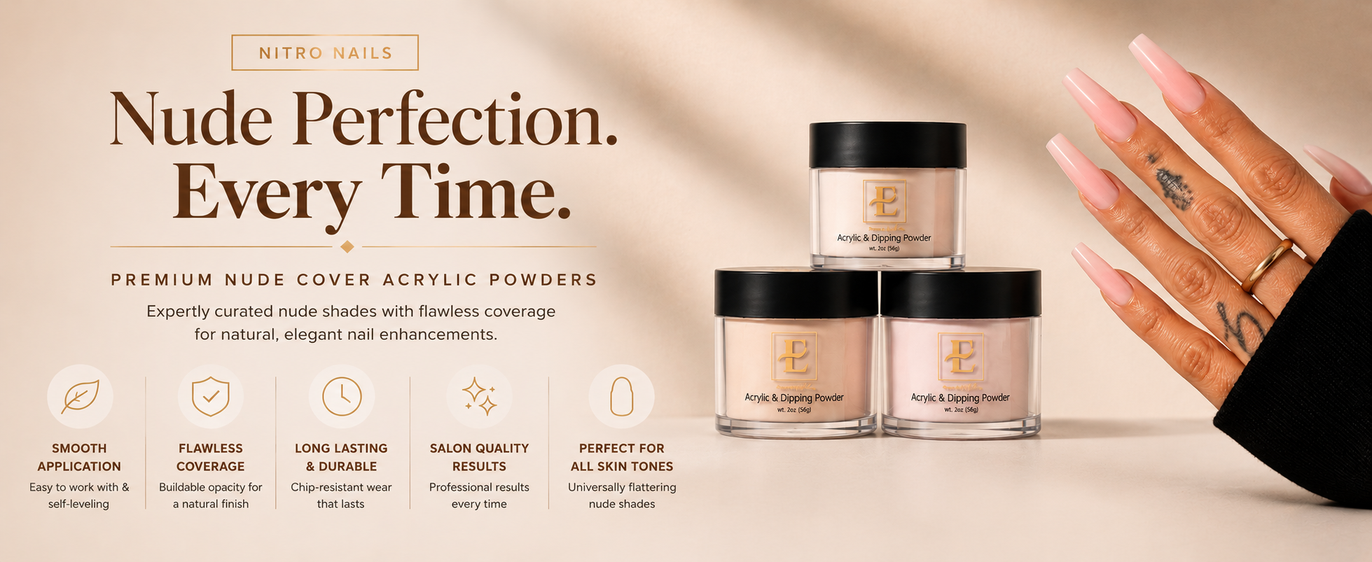 Premium Acrylic Powder 2oz - Nude Collection enhanced brand content image 1