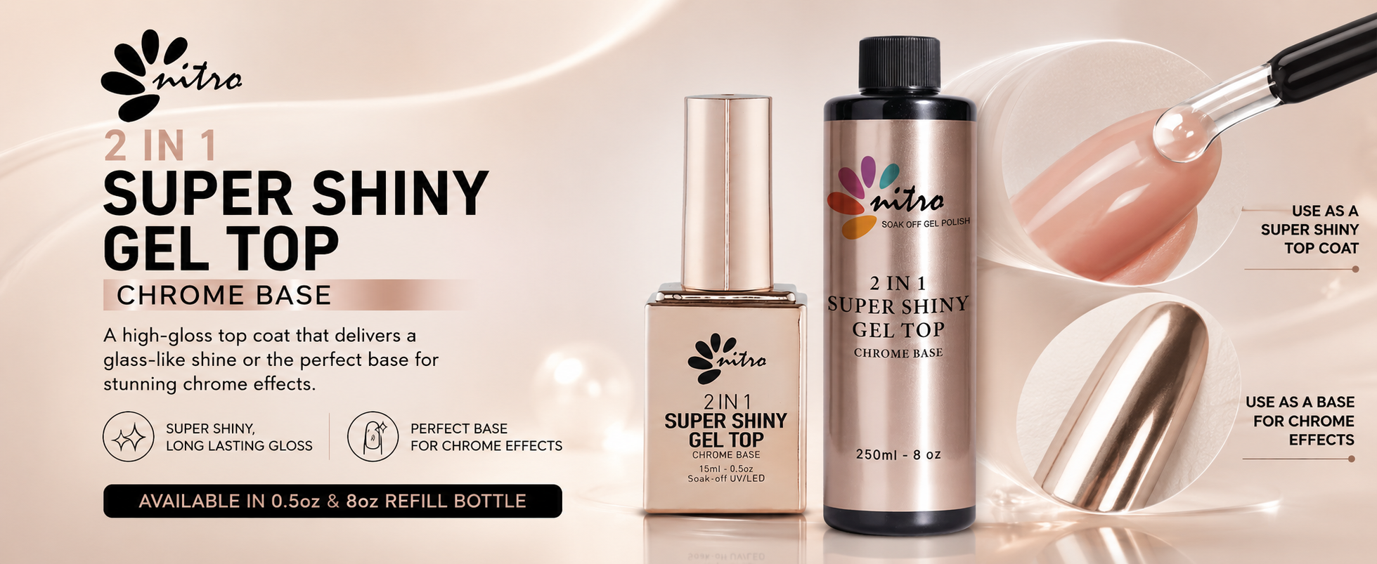 Super Shiny Non-Cleanse Gel Top - Refill 8 oz enhanced brand content image 1