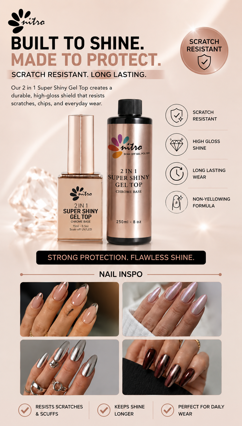 Super Shiny Non-Cleanse Gel Top - Refill 8 oz mobile enhanced brand content image 2