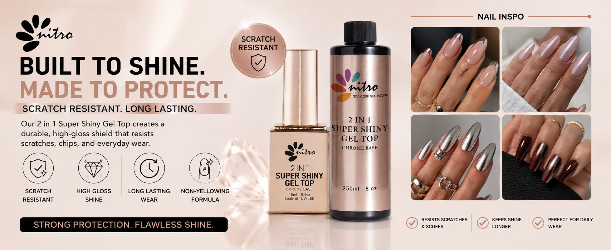 Super Shiny Non-Cleanse Gel Top - Refill 8 oz enhanced brand content image 2