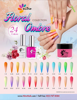 Floral Ombre Spring Collection 3-in-1 Powder, Gel, & Lacquer (24 Colors) *Free Gift*